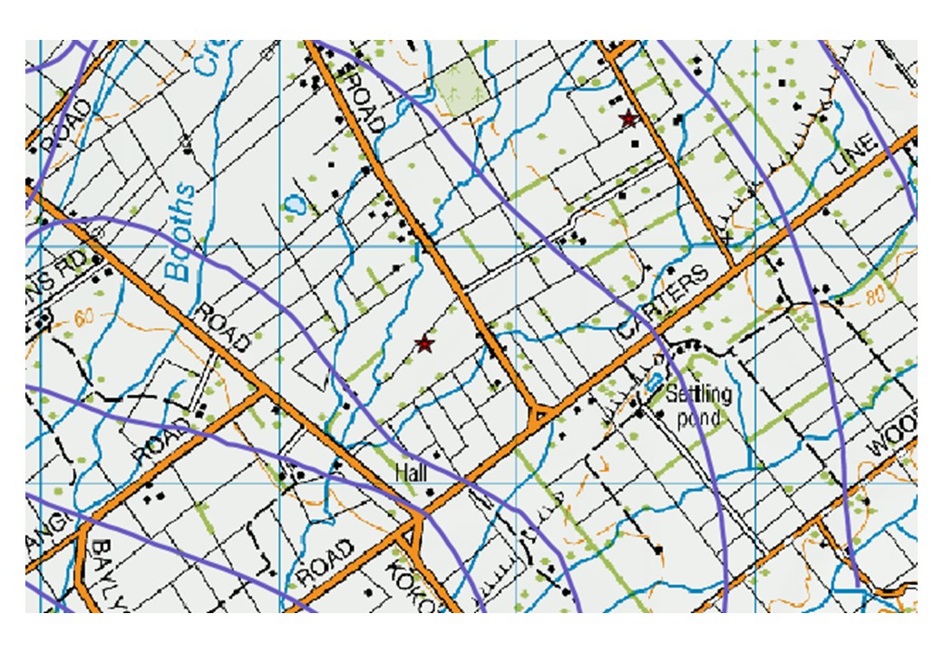 Piezometric contours map